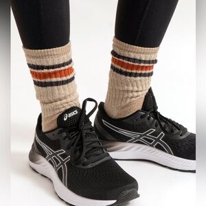 AMERICAN TRENCH WOMENS ACTIVITY MERINO WOOL CREW SOCKS TAN  NAVY/RUST STRIPE NWT